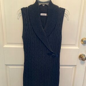 Calvin Klein dark gray cable sleeveless shirt dress
